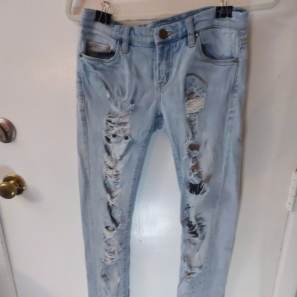 BLANK NYC Light Wash Distressed Skinny Denim Jean No Size Casual Biker Skater